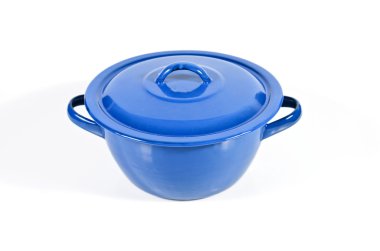 Beyaz arka plan üzerinde izole mavi pot