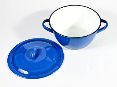 Beyaz arka plan üzerinde izole mavi pot