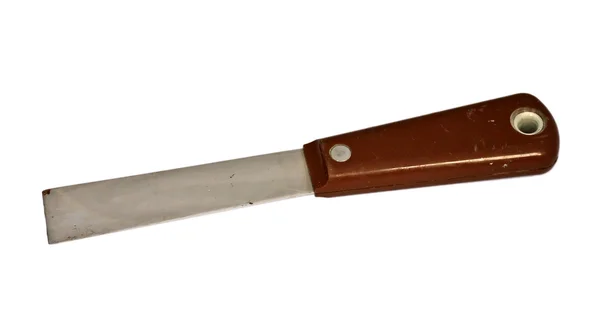 Beyaz bir arka plan üzerinde izole metal spatula — Stok fotoğraf