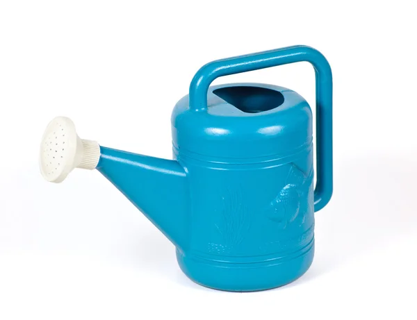 Niebieski plastik konewka — Zdjęcie stockowe