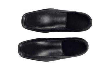 izole beyaz zemin üzerine siyah deri Erkek Ayakkabı