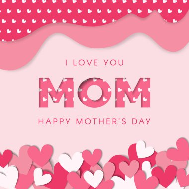 Kalp desenli mutlu anneler günü.