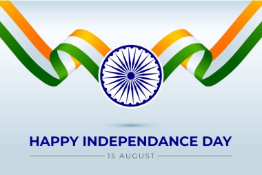 Üç Renkli Hint Bağımsızlık Günü Vektör İllüstrasyonu