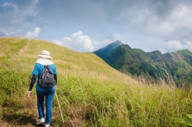 (Khao Chang Puak) Tayland Dağları ve orman.