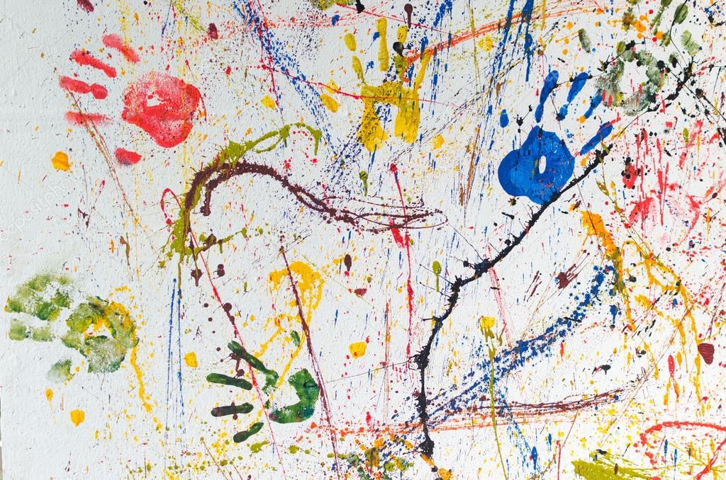 Multiple colorful  hand prints