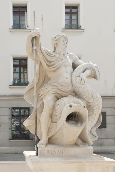 Polen, Silesia, Gliwice, Market Square, Neptune Fountain — Stockfoto