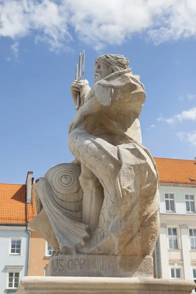 Poland, Silesia, GLiwice, Market Square, Neptune Fountain — Stock Photo, Image