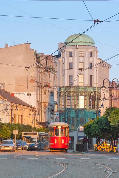 Pland, Upper Silesia, Zabrze, Admiralpalast Building sunlit, summer, sunset