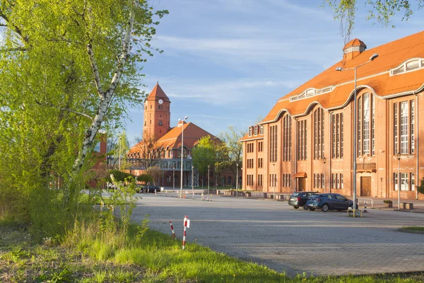 Polonia Silesia Gliwice Distrito Nowe Gliwice Antigua Mina Carbón Atardecer — Foto de Stock