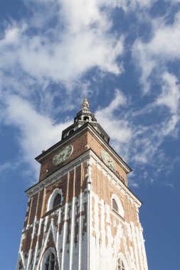 Polonya, Krakow, ana Pazar, Town Hall Tower, güneşli