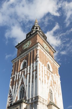 Polonya, Krakow, ana Pazar, Town Hall Tower, güneşli