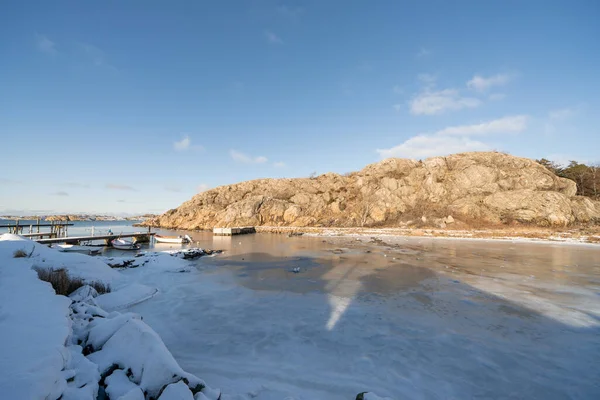 Branno Inverno Esta Ilha Faz Parte Arquipélago Goteborg Sul — Fotografia de Stock