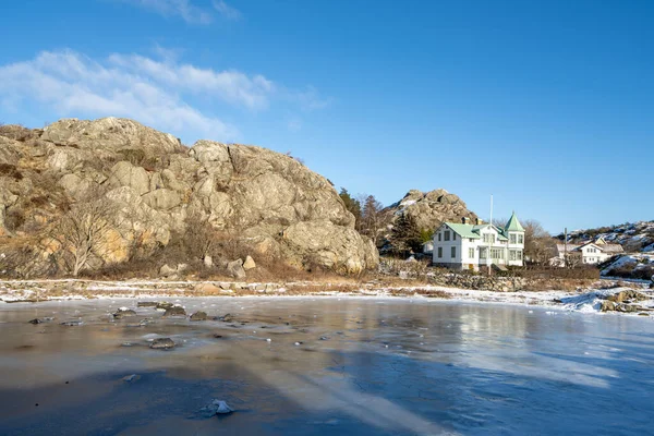 Branno Zimą Wyspa Jest Częścią Południowego Archipelagu Goteborg — Zdjęcie stockowe