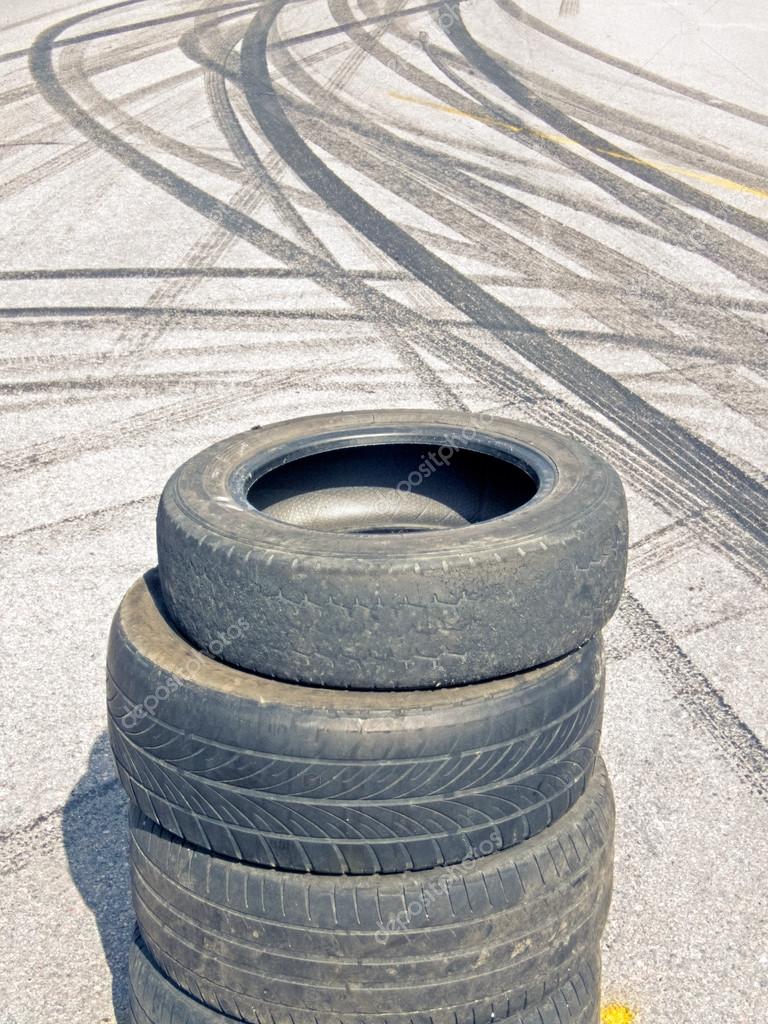 Asphalt and burn marks — Stock Photo © thomasmales #80616332