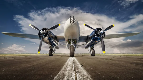 Historical Warbird Dramatic Sky — Stock Photo, Image