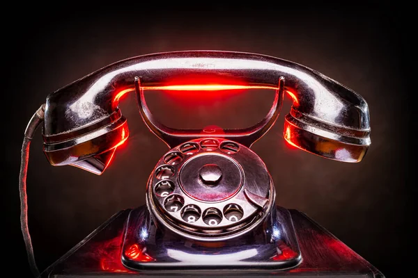 Старый Телефон Красными Выделениями — стоковое фото