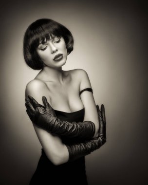 portrait of a young beauty in a retro style