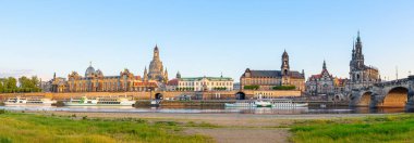 panoramic view at the old town of dresden clipart