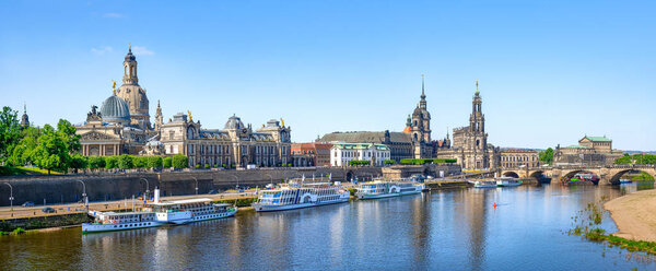 panoramic view at the old town of dresden, germany