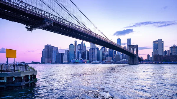 Horizonte Manhattan Atardecer Nueva York — Foto de Stock