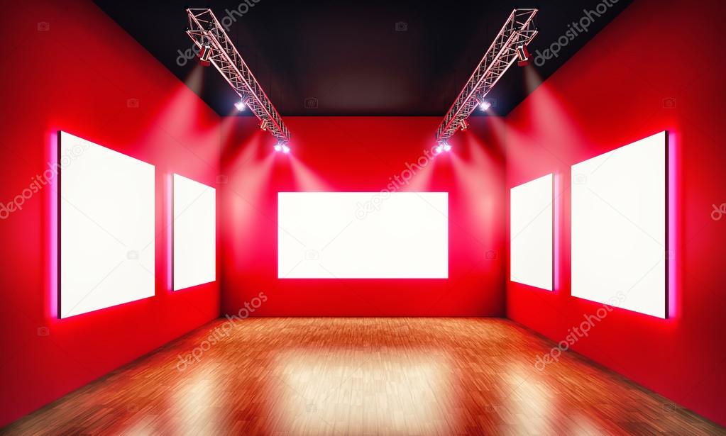 red exhibition background