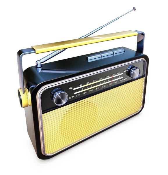 Yellow vintage radio — Stock Photo, Image