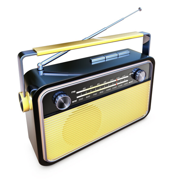 yellow vintage radio