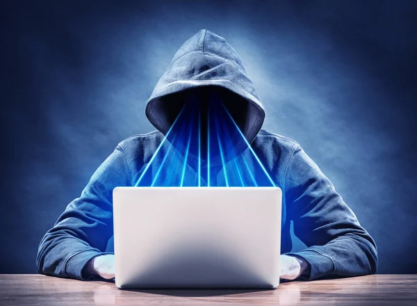 Hacker on a laptop — Stock Photo, Image