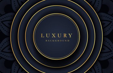 Koyu siyah yüzeyde altın elementli lüks ve zarif bir arka plan. İş sunumu düzeni