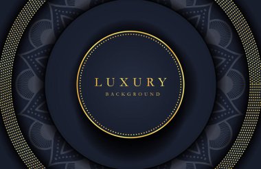 Koyu siyah yüzeyde altın elementli lüks ve zarif bir arka plan. İş sunumu düzeni