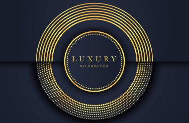 Koyu siyah yüzeyde altın elementli lüks ve zarif bir arka plan. İş sunumu düzeni