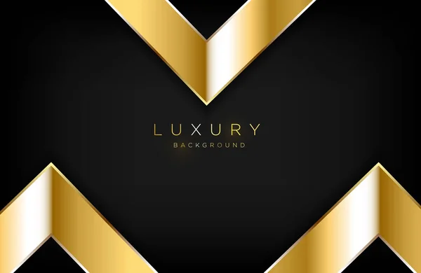 Luxury Background Golden Triangle Shape Composition Minimalist Black Gold Design — Stock Vector