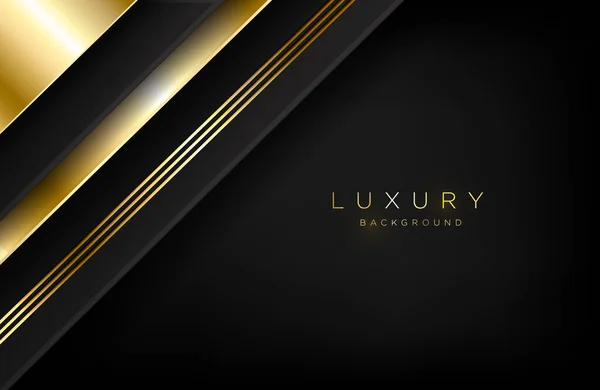 Abstract Gelaagde Achtergrond Goud Luxe Stijl Minimalistisch Zwart Goud Ontwerp — Stockvector