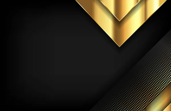 光沢のある金元素と幾何学的な3D背景 金色の輝くドットでテクスチャ黄金の図形のベクトル幾何学的なイラスト エレガントな壁紙テンプレート — ストックベクタ
