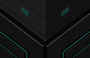 3D gerçekçi karanlık tekno arkaplan Çizim Soyut geometrik şekil modern fütüristik
