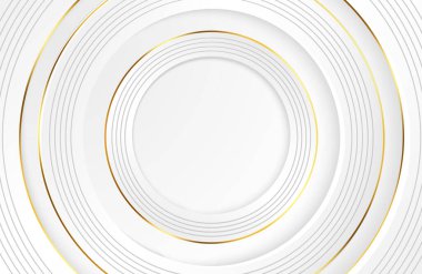 Modern minimal ve temiz beyaz kağıt gerçekçi daire şekilli arkaplan kesimi Zarif gümüş tasarımı