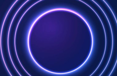 Parlayan parlak neon çizgileri olan gelecekçi soyut renkli vektör arkaplanı