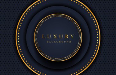 Parlak altın elementi siyah üzerine izole edilmiş lüks ve zarif bir arka plan. Koyu arkaplan şablonu, düğün davetiyesi, lüks kapak tasarımı