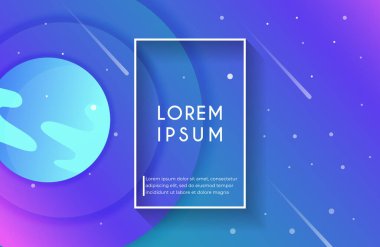 Soyut şekilli alan arkaplanı ve eğimli renkli gezegenler