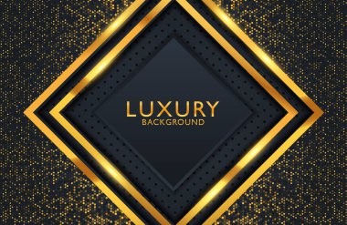 Lüks siyah ve parlak altın renkli geometrik arkaplan