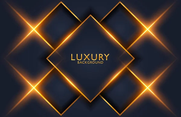 Luxus Elegáns Absztrakt Fekete Fényes Arany Geometrikus Háttér — Stock Vector