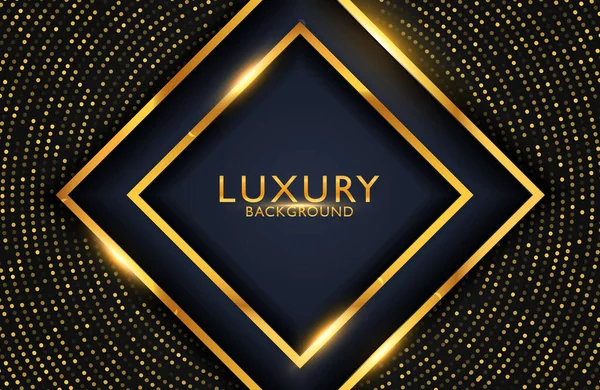 Luxury Elegant Abstract Black Shiny Gold Geometric Background — Stock Vector