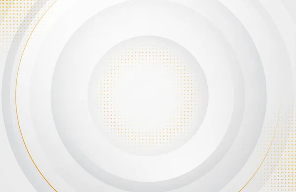 Gerçekçi Yuvarlak Şekilli Modern Minimal Temiz Beyaz Altın Arkaplan Sunum — Stok Vektör