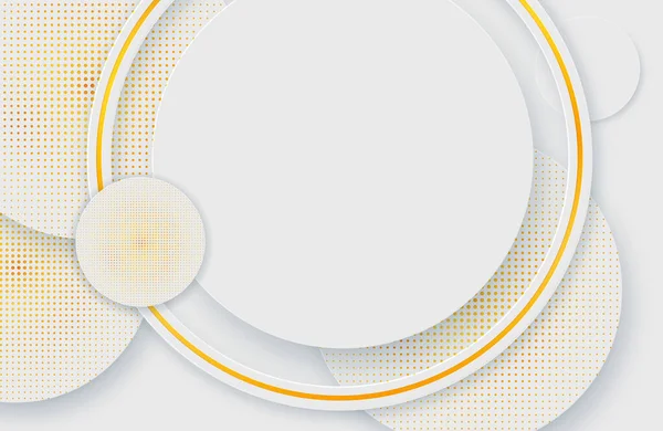 Modern Minimal Clean White Gold Background Realistic Circle Shape Elegant — Stock Vector
