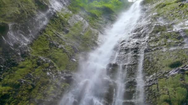在雨林，美丽景观瀑布 — 图库视频影像
