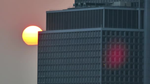 Sunrise behind Building — Stockvideo