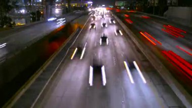 Şehir ışıkları, karayolu trafik Los Angeles 