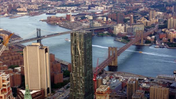 A légi felvétel a Brooklyn-híd — Stock videók