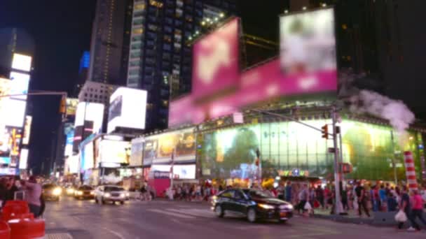 Tłum w Nowym Jorku, ulica Times Square — Wideo stockowe