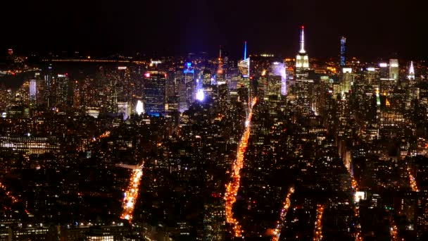 Aerial view at New York City Skyscrapers — стокове відео